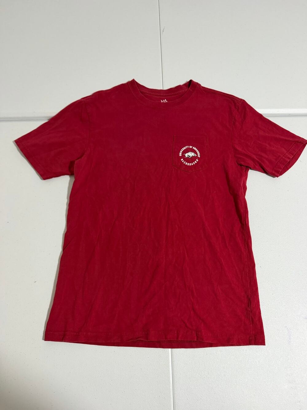 Southern Tide Arkansas Razorbacks Pocket Tee License Plate Back Sz S